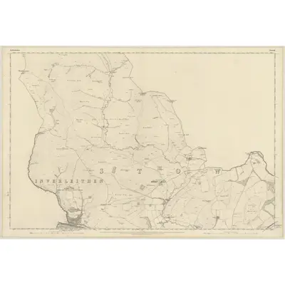 1858 Map of Selkirkshire, Sheet III, 1863 Print