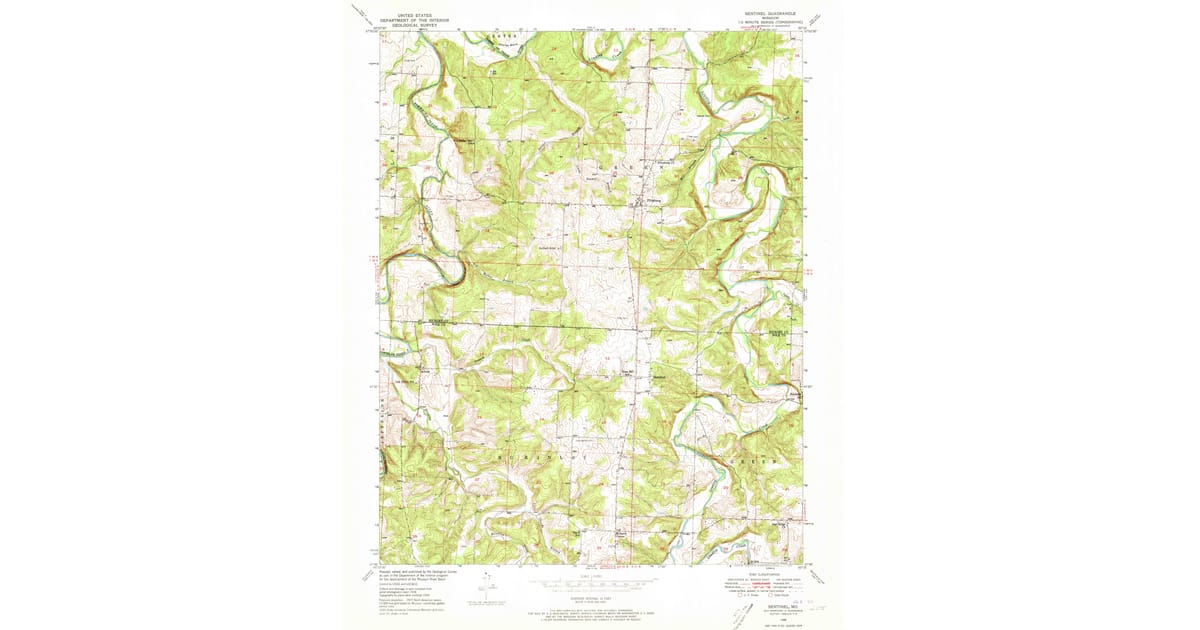 Sentinel Missouri 1949 Map of Sentinel, Mohawk Corner, MO — High-Res | Pastmaps