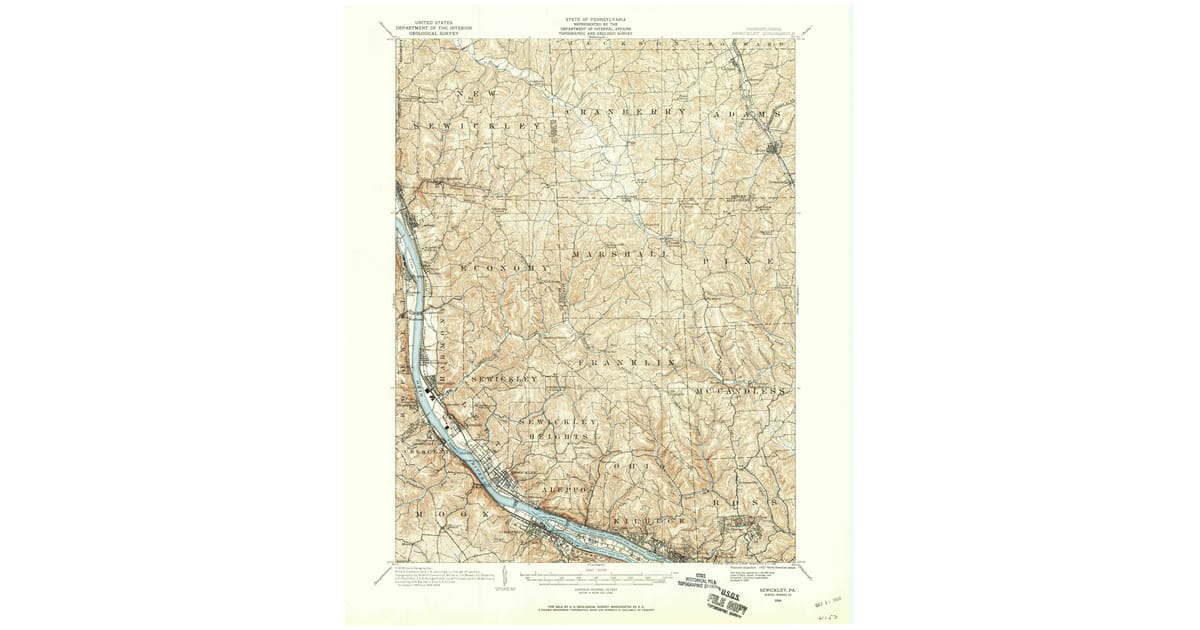 Old Maps of Leetsdale PA for Metal - Sewickley Allegheny County Pa Usgs Topo 1906 P1960 Og 1200x630 