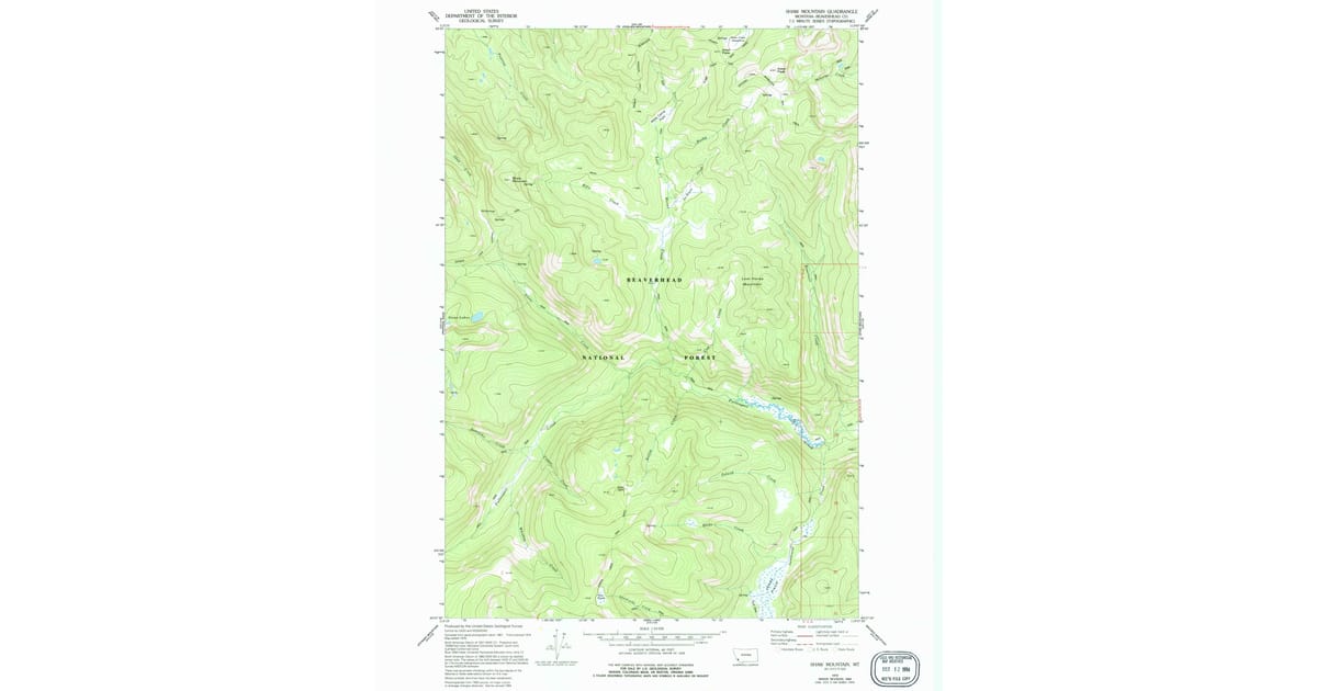 Beaverhead Spring 1978 Map of Shaw Mountain, Beaverhead County, MT — High-Res | Pastmaps
