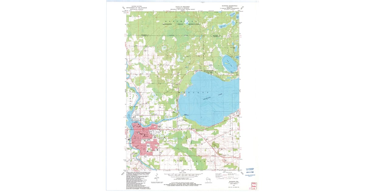 Shawano Zip Code Map 1982 Map of Shawano, WI — High-Res | Pastmaps