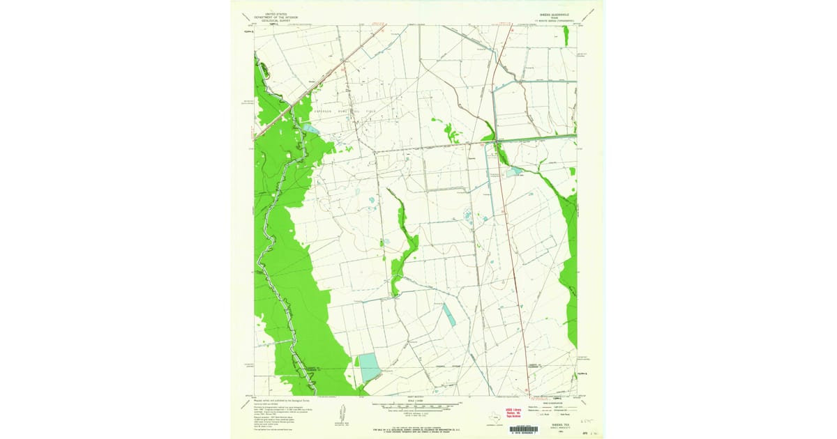 1961 Map of Sheeks, Liberty County, TX — High-Res | Pastmaps