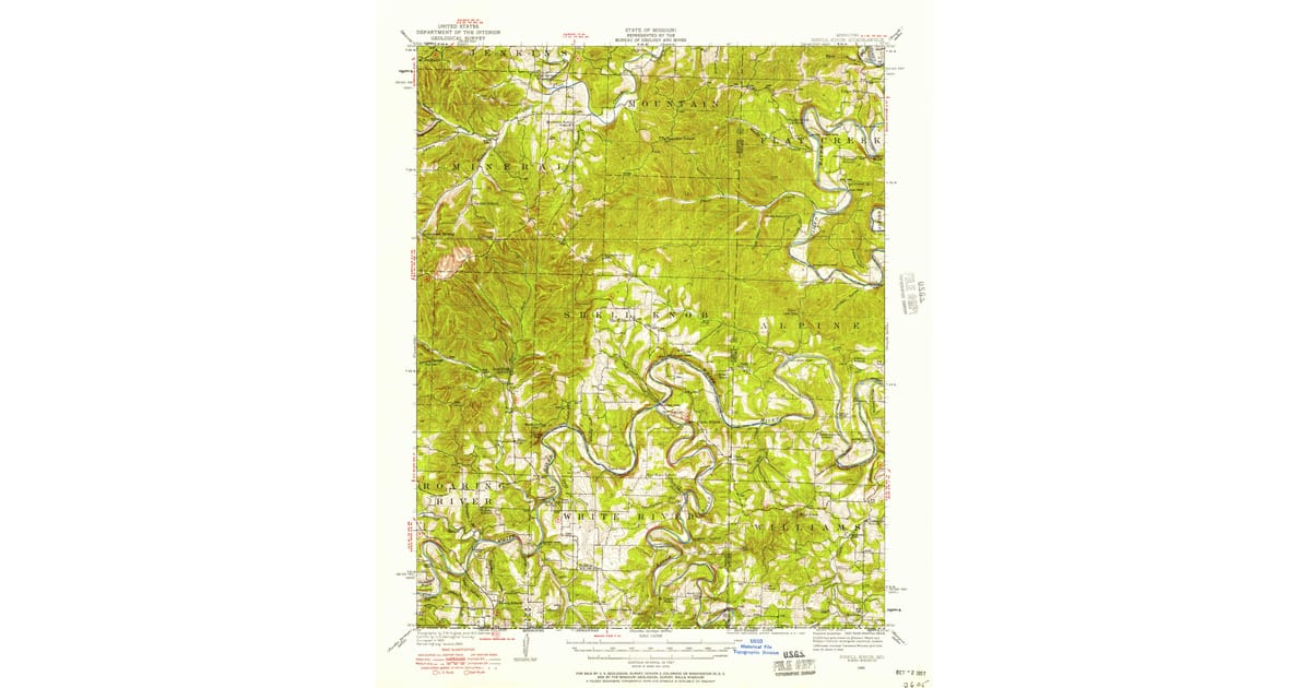 1950 Map of Shell Knob, MO — High-Res | Pastmaps