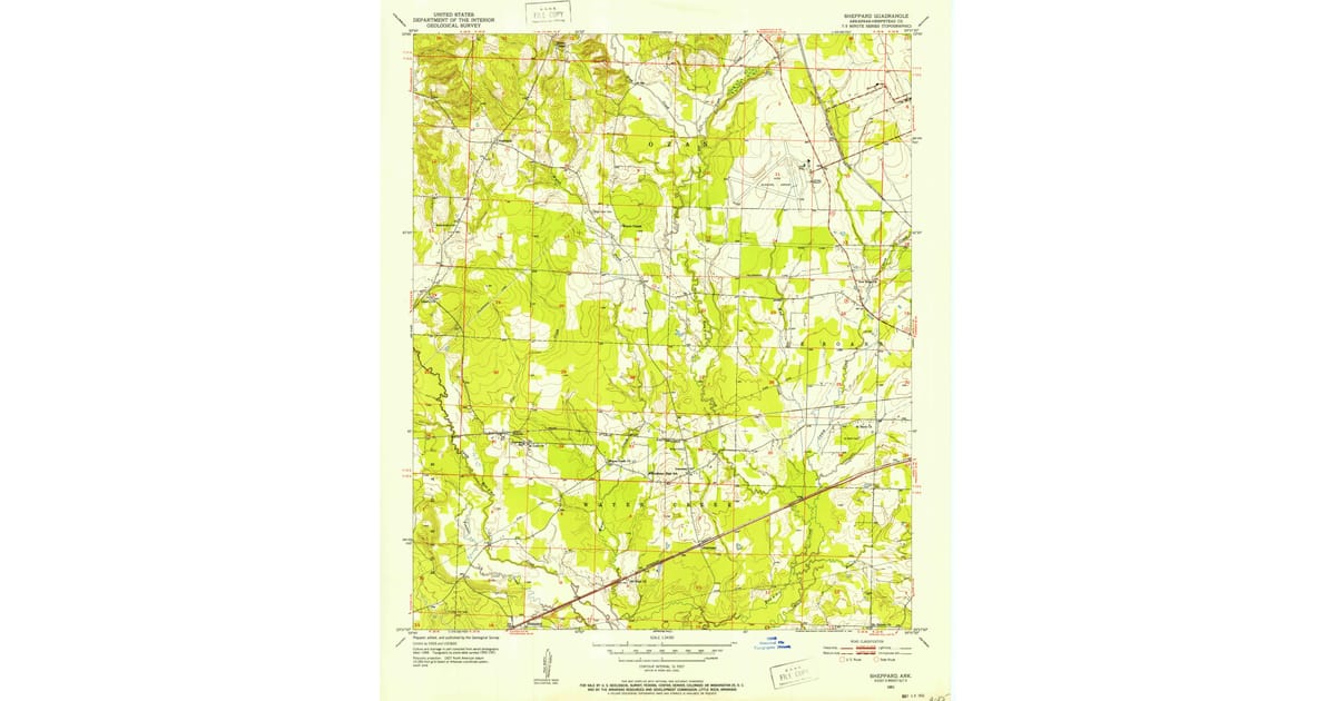 1951 Map of Sheppard, Hempstead County, AR — High-Res | Pastmaps