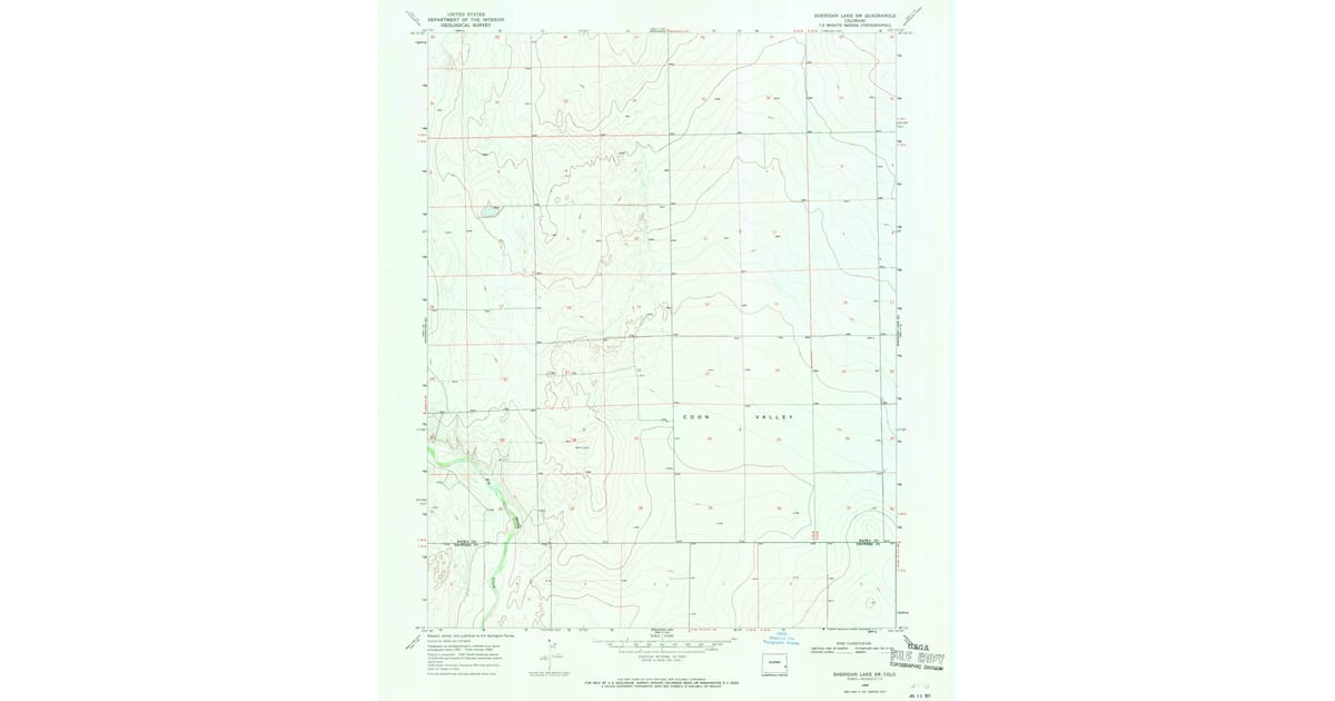 1968 Map of Sheridan Lake SW, Kiowa County, CO — High-Res | Pastmaps