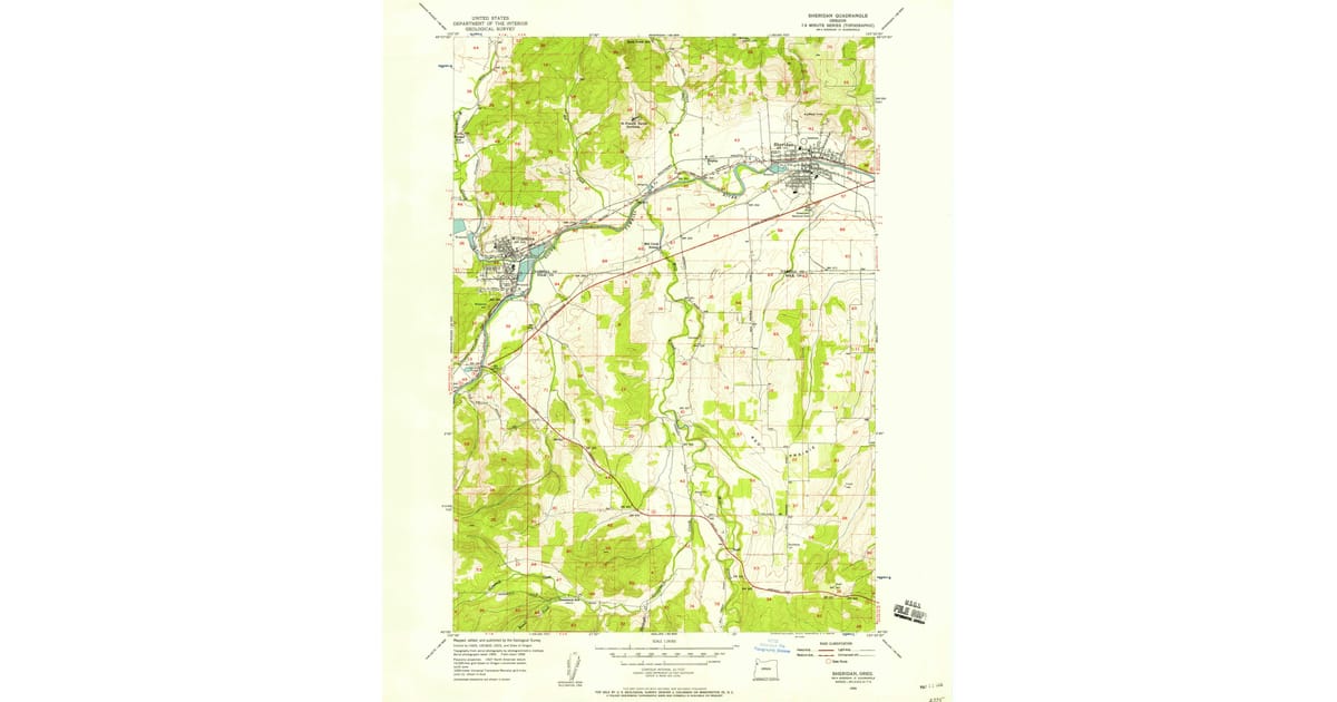 1956 Map of Sheridan, OR — High-Res | Pastmaps