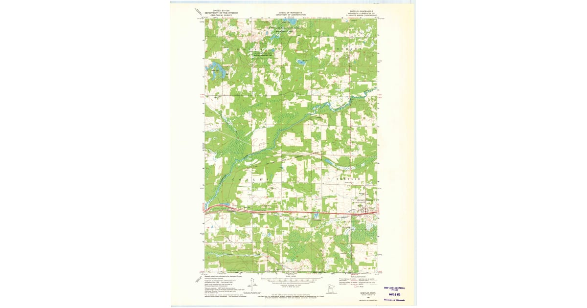 1969 Map of Shevlin, MN — High-Res Pastmaps