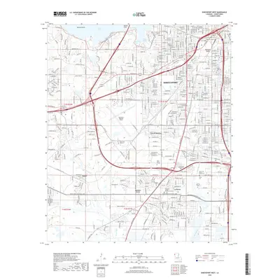 2018 Map of Shreveport West, 2018 Print