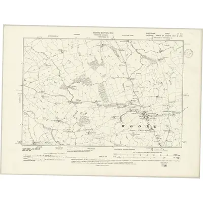 1899 Map of Shropshire III.SE, 1937 Print