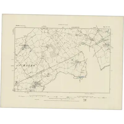 1879 Map of Shropshire IX.NE, 1884 Print