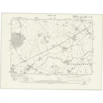1924 Map of Shropshire IX.NE, 1929 Print