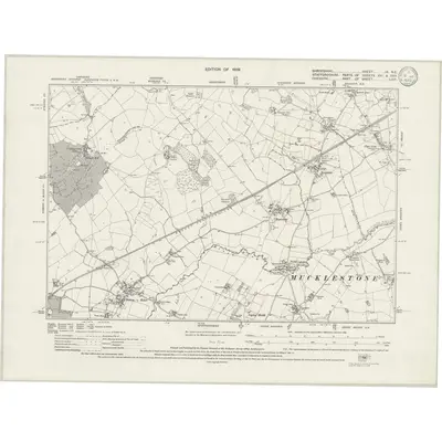 1924 Map of Shropshire IX.NE, 1933 Print