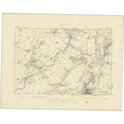 1881 Map of Shropshire L.NE, 1883 Print