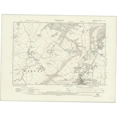 1925 Map of Shropshire L.NE, 1928 Print