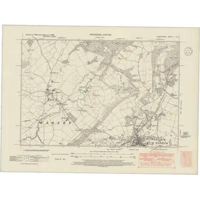 1938 Map of Shropshire L.NE, 1947 Print