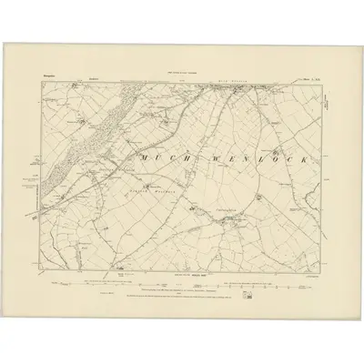 1881 Map of Shropshire L.SE, 1886 Print