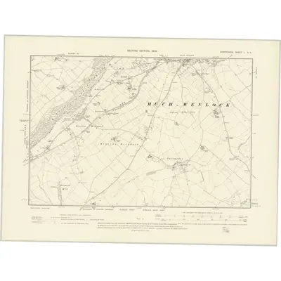1901 Map of Shropshire L.SE, 1903 Print