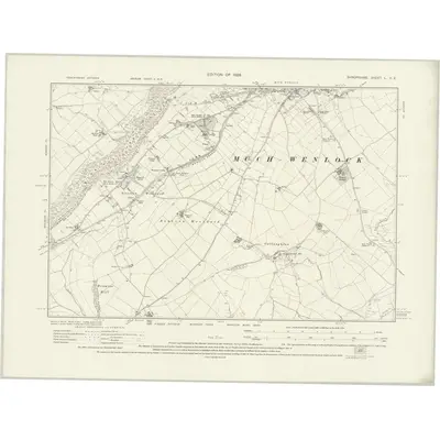 1925 Map of Shropshire L.SE, 1928 Print
