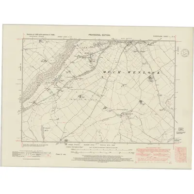 1938 Map of Shropshire L.SE, 1948 Print
