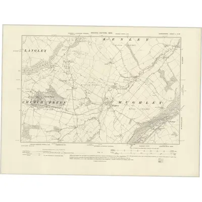 1901 Map of Shropshire L.SW, 1903 Print