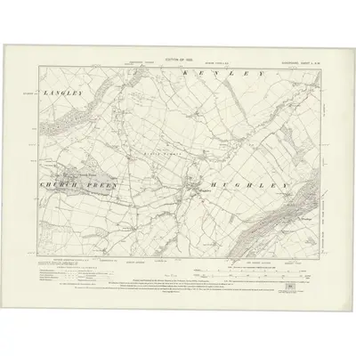 1925 Map of Shropshire L.SW, 1928 Print
