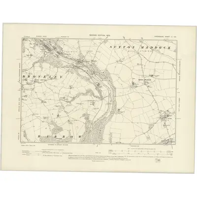 1901 Map of Shropshire LI.NE, 1903 Print