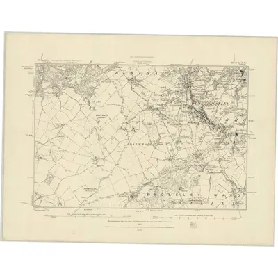 1881 Map of Shropshire LI.NW, 1883 Print