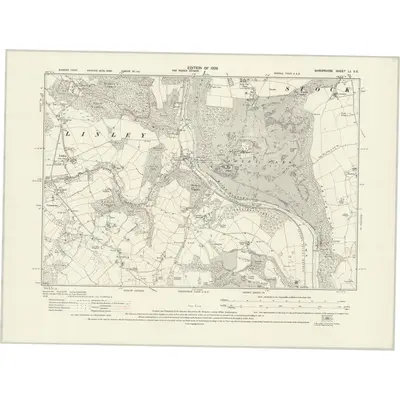 1925 Map of Shropshire LI.SE, 1929 Print