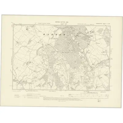 1901 Map of Shropshire LI.SW, 1903 Print