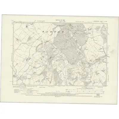 1925 Map of Shropshire LI.SW, 1928 Print