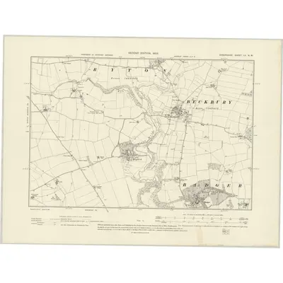 1901 Map of Shropshire LII.NW, 1903 Print