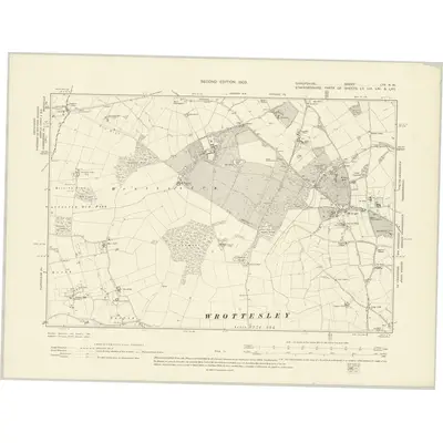 1901 Map of Shropshire LIIa.NW, 1903 Print