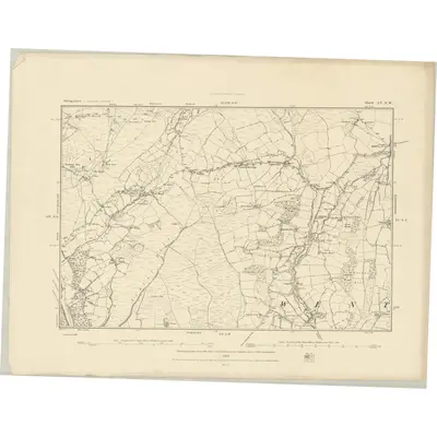 1882 Map of Shropshire LV.NW, 1883 Print
