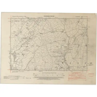 1949 Map of Shropshire LV.NW, 1953 Print