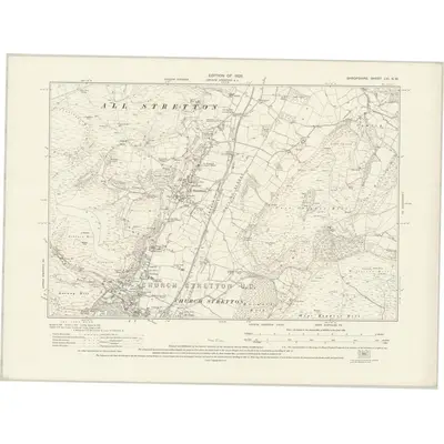 1925 Map of Shropshire LVI.NW, 1928 Print