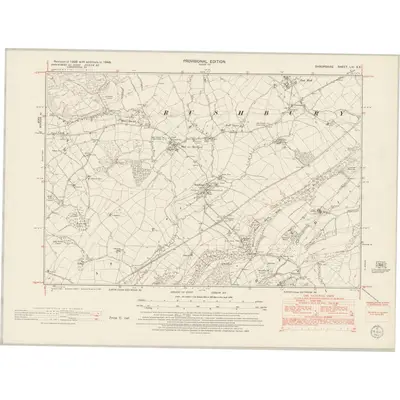 1948 Map of Shropshire LVI.SE, 1953 Print