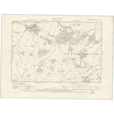 1925 Map of Shropshire LVII.NE, 1928 Print