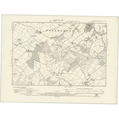 1925 Map of Shropshire LVII.SE, 1928 Print