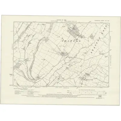 1925 Map of Shropshire LVII.SW, 1928 Print
