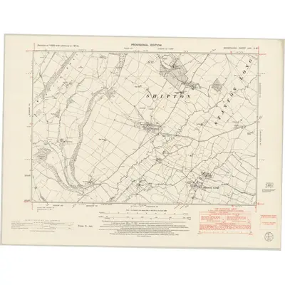 1949 Map of Shropshire LVII.SW, 1953 Print