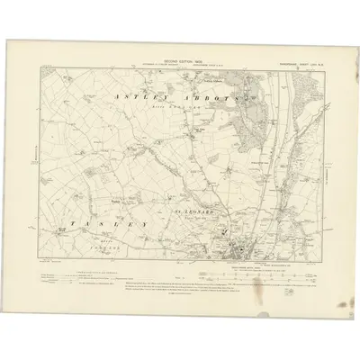 1901 Map of Shropshire LVIII.NE, 1903 Print