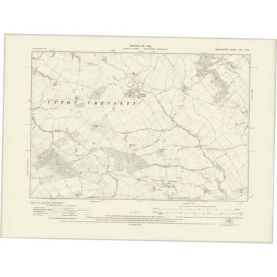 1924 Map of Shropshire LVIII.SW, 1928 Print