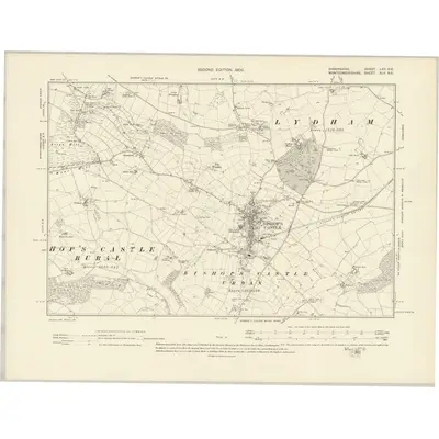 1901 Map of Shropshire LXII.NE, 1903 Print
