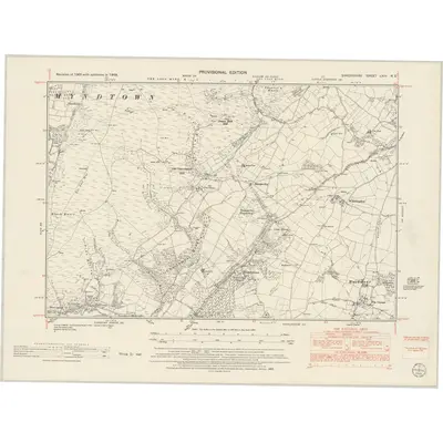 1949 Map of Shropshire LXIII.NE, 1953 Print