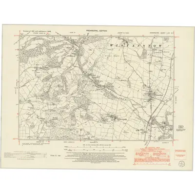 1949 Map of Shropshire LXIII.SE, 1953 Print