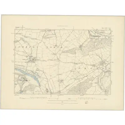 1882 Map of Shropshire LXIII.SW, 1883 Print