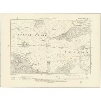 1901 Map of Shropshire LXIII.SW, 1903 Print