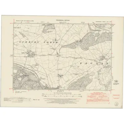 1949 Map of Shropshire LXIII.SW, 1953 Print