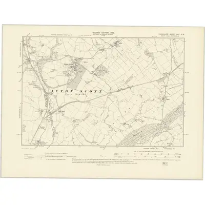 1901 Map of Shropshire LXIV.NW, 1903 Print