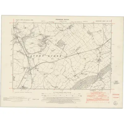 1949 Map of Shropshire LXIV.NW, 1953 Print